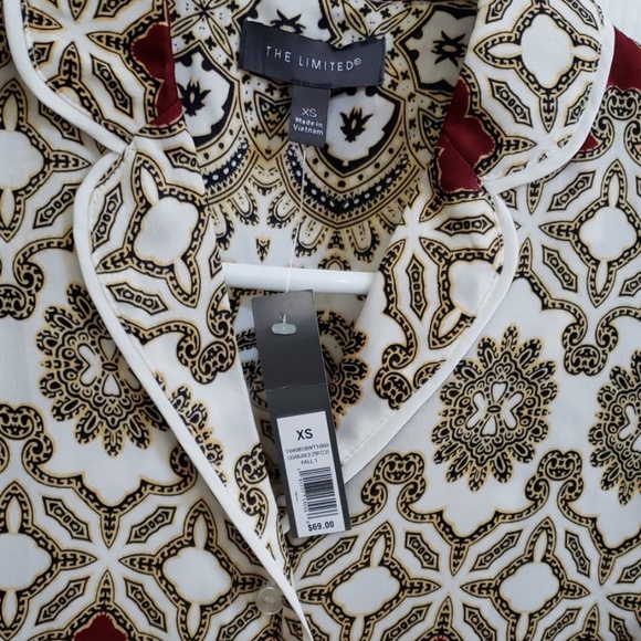 NWT The Limited Satin Pajama Collar Shirt - Picture 4 of 4